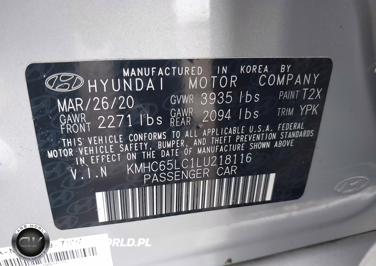 2020 Hyundai Ioniq Hybrid Blue VIN:KMHC65LC1LU218116 - 9