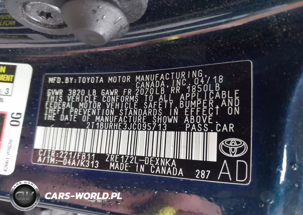 2018 Toyota Corolla Le VIN:2T1BURHE3JC095713 - 9