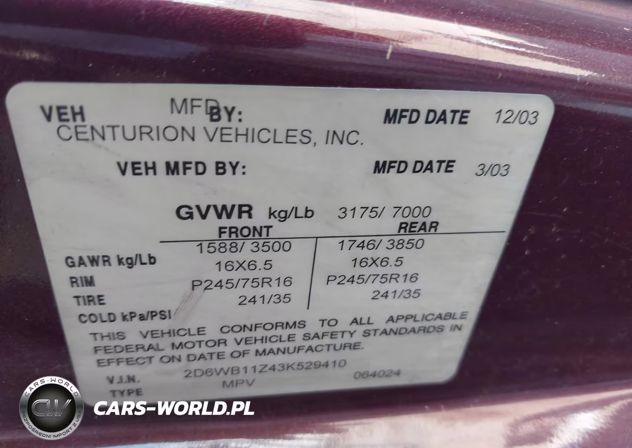 2003 Dodge Ram Van 1500 Conversion VIN:2D6WB11Z43K529410 - 9