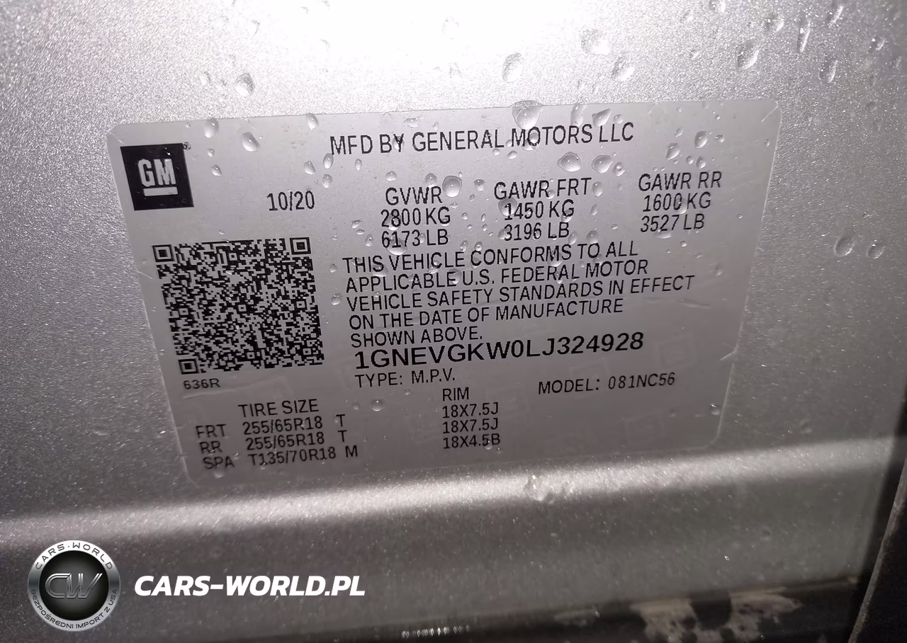 2020 Chevrolet Traverse Awd Lt Cloth VIN:1GNEVGKW0LJ324928 - 9