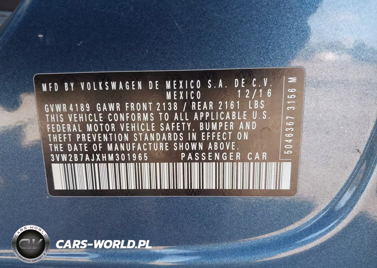 2017 Volkswagen Jetta 1.4T S VIN:3VW2B7AJXHM301965 - 9