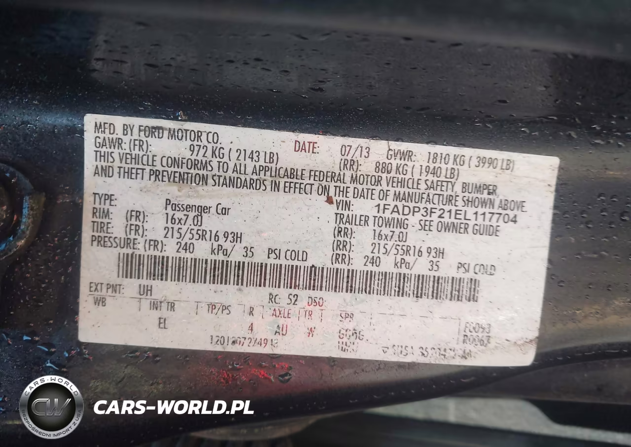 2014 Ford Focus Se VIN:1FADP3F21EL117704 - 9
