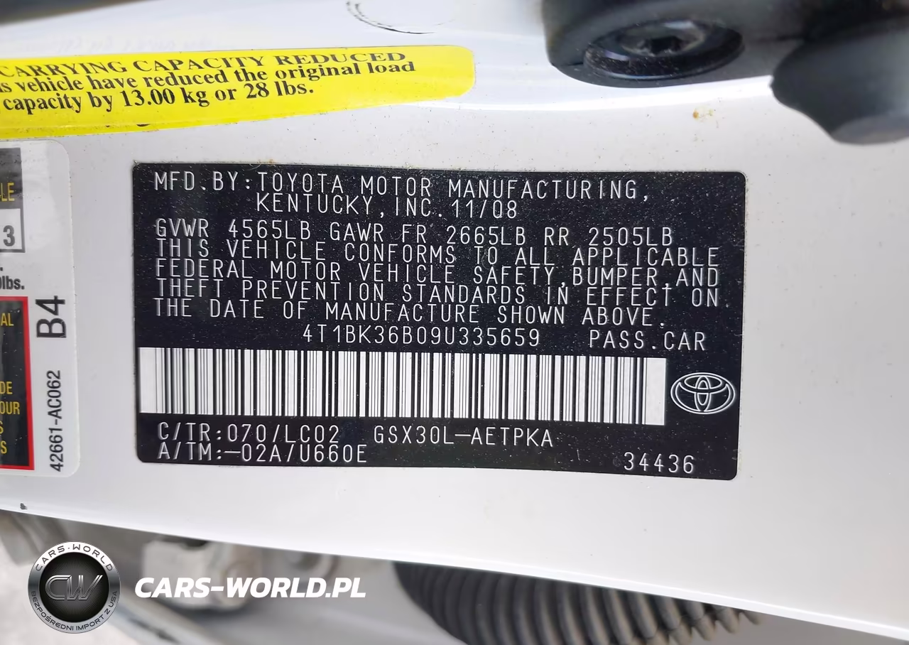2009 Toyota Avalon Limited VIN:4T1BK36B09U335659 - 9