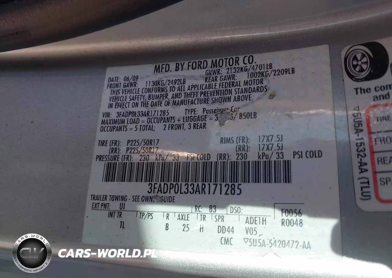 2010 Ford Fusion Hybrid VIN:3FADP0L33AR171285 - 9