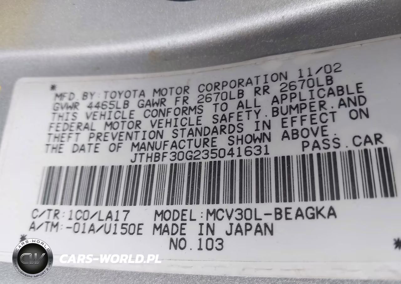 2003 Lexus Es 300 VIN:JTHBF30G235041631 - 9