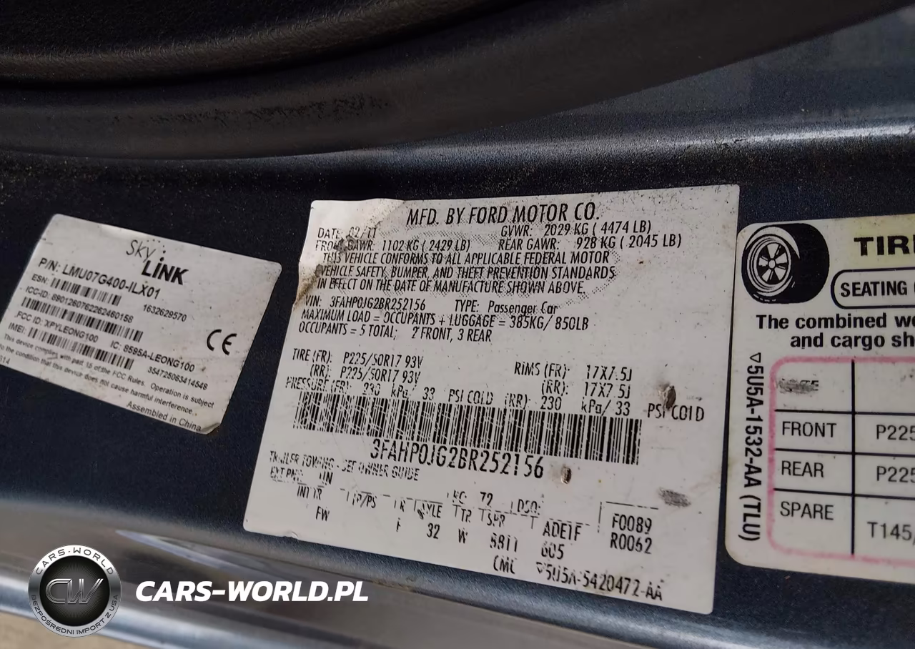 2011 Ford Fusion Sel VIN:3FAHP0JG2BR252156 - 9