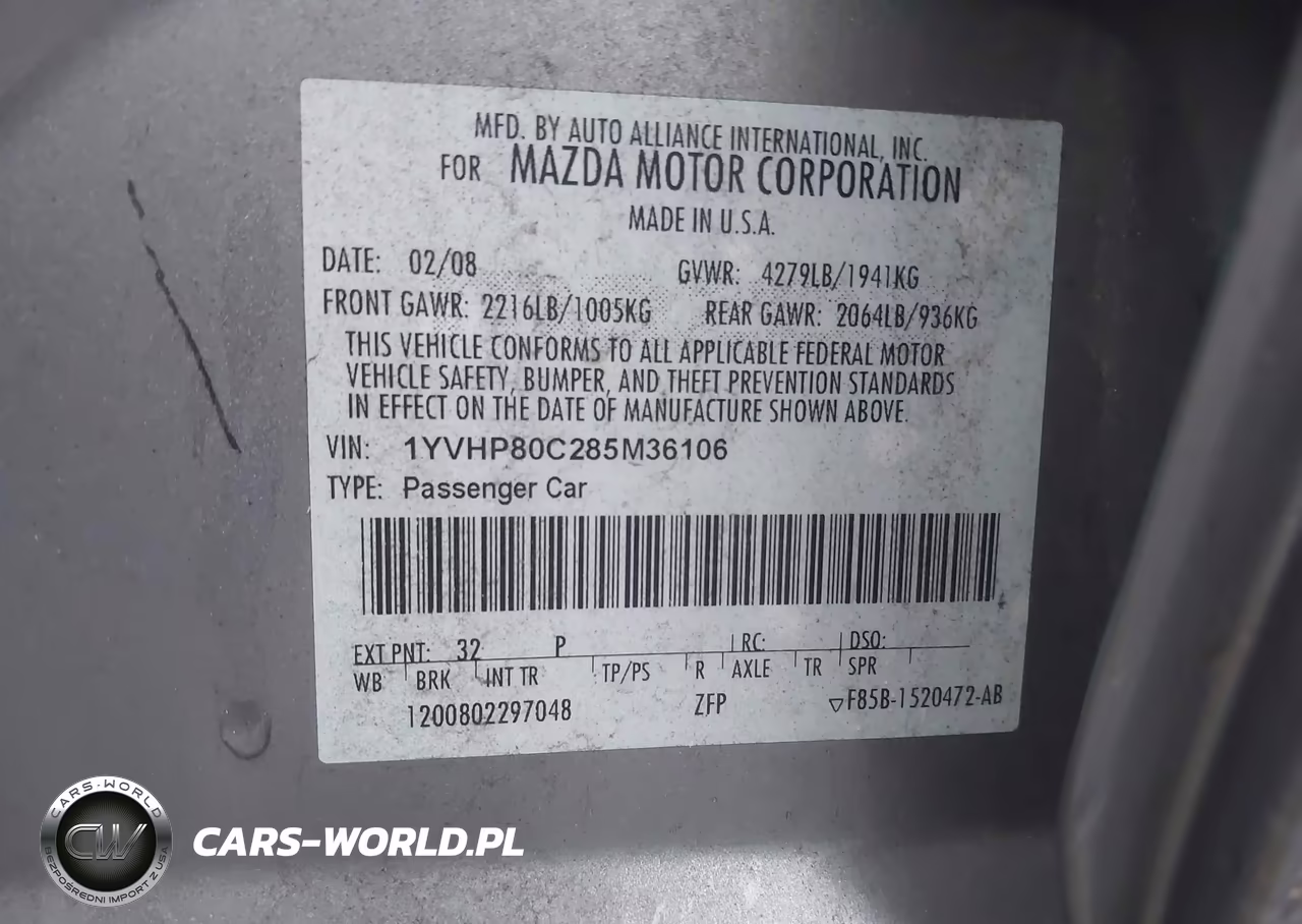 2008 Mazda Mazda6 I Sport Ve VIN:1YVHP80C285M36106 - 9