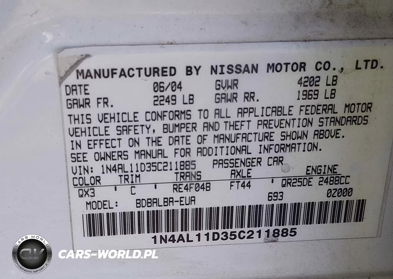 2005 Nissan Altima 2.5 S VIN:1N4AL11D35C211885 - 9