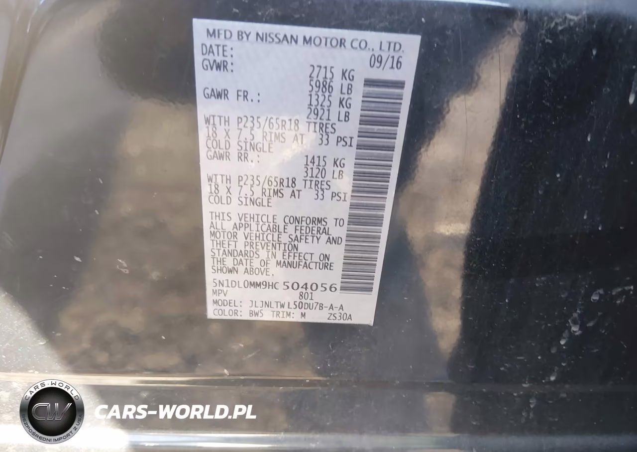 2017 Infiniti Qx60 VIN:5N1DL0MM9HC504056 - 9