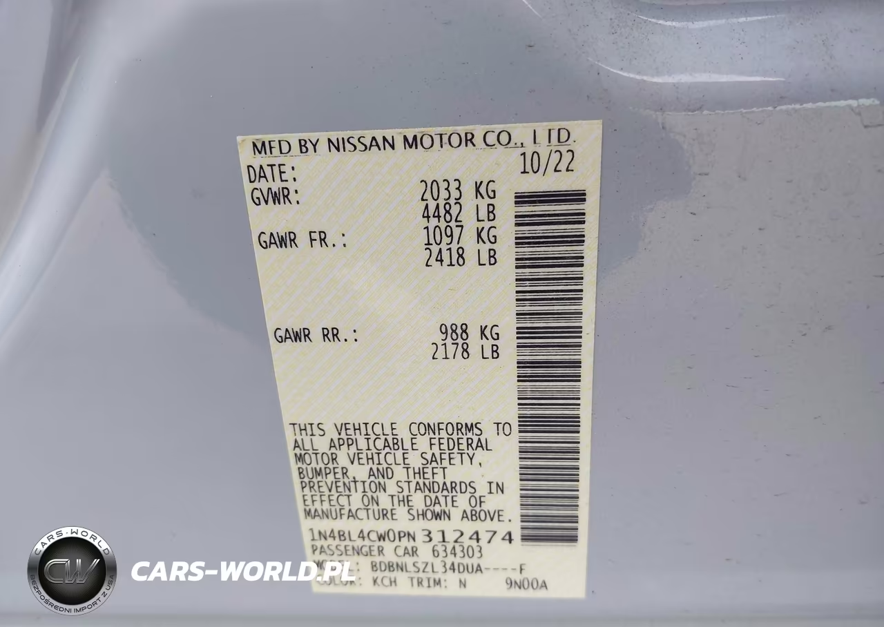 2023 Nissan Altima Sr Intelligent Awd VIN:1N4BL4CW0PN312474 - 9