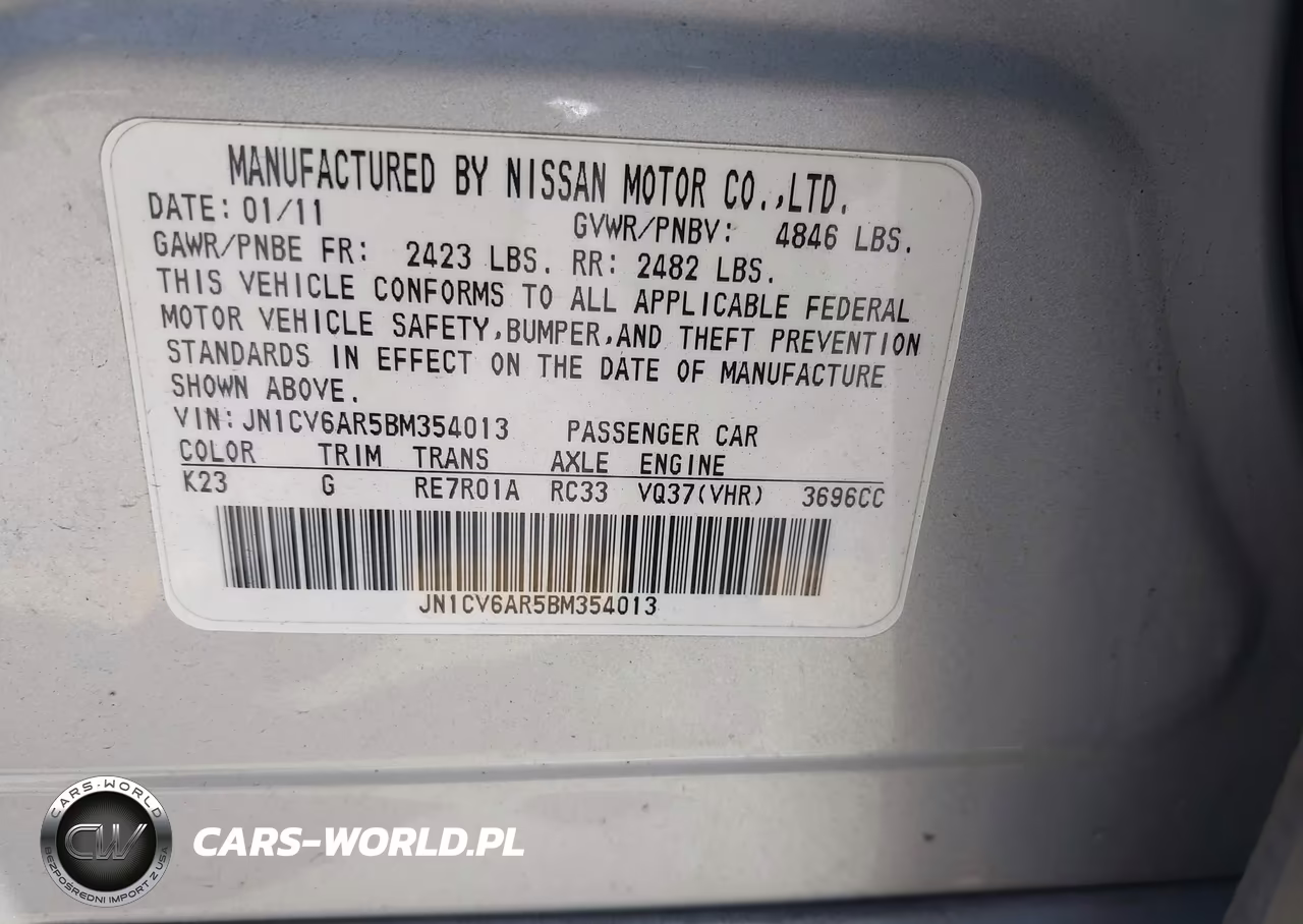2011 Infiniti G37X VIN:JN1CV6AR5BM354013 - 9