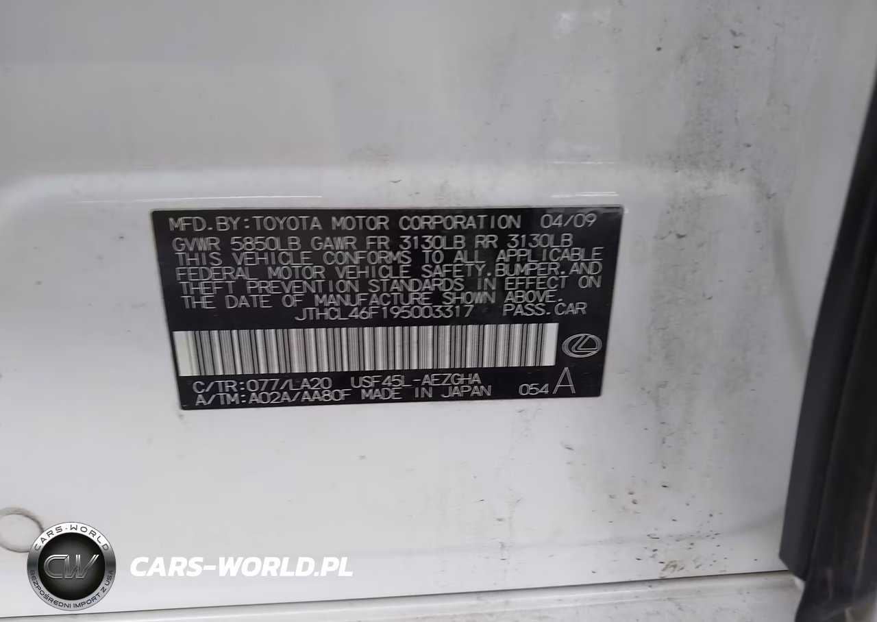 2009 Lexus Ls 460 VIN:JTHCL46F195003317 - 8