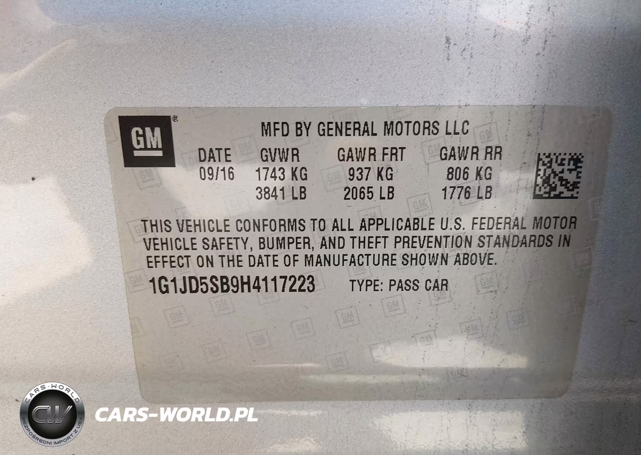 2017 Chevrolet Sonic Lt VIN:1G1JD5SB9H4117223 - 9