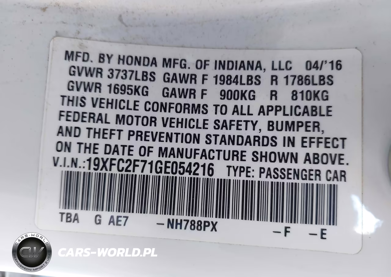 2016 Honda Civic Ex VIN:19XFC2F71GE054216 - 9