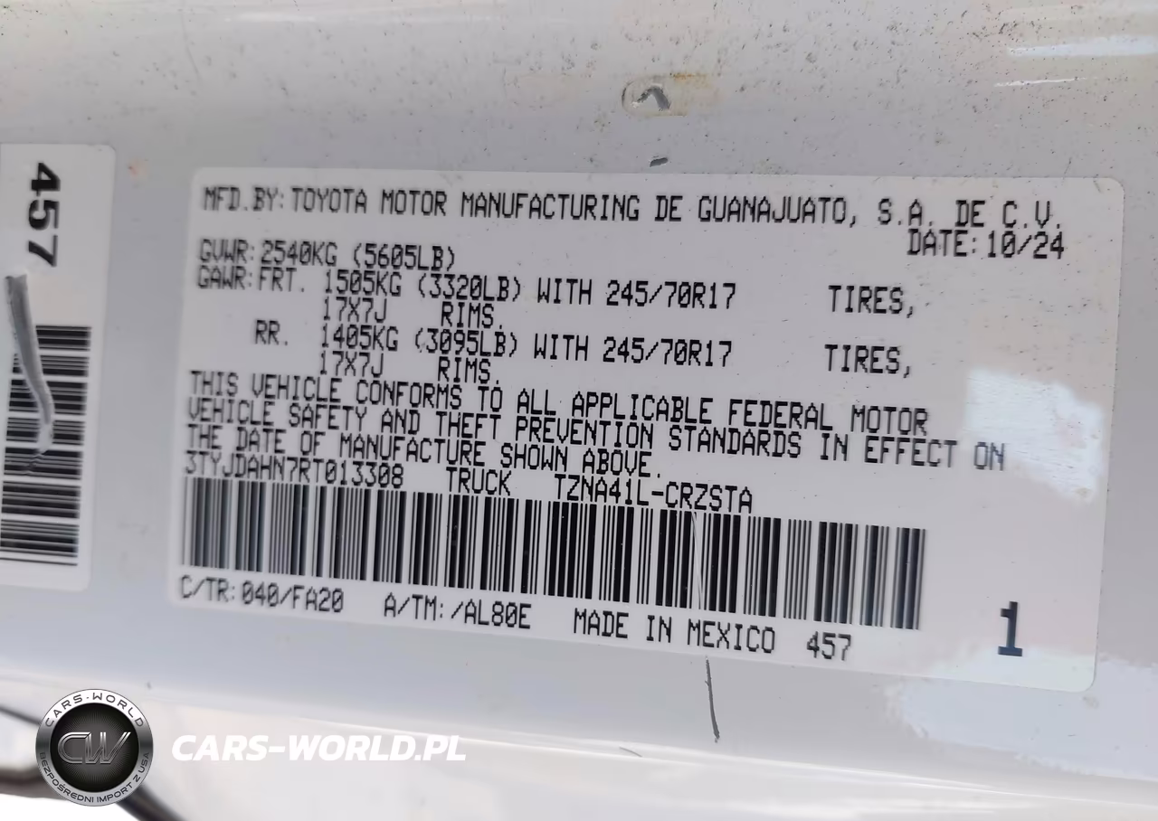 2024 Toyota Tacoma Sr VIN:3TYJDAHN7RT013308 - 8