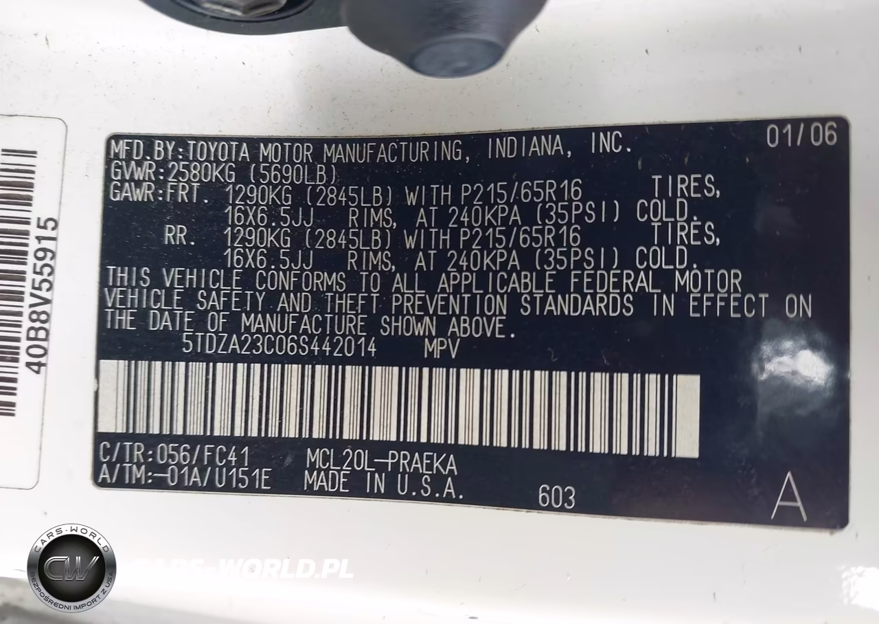 2006 Toyota Sienna Le VIN:5TDZA23C06S442014 - 9