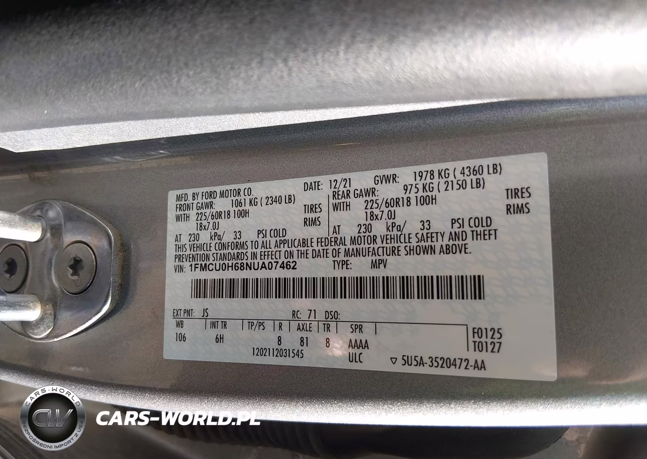 2022 Ford Escape Sel VIN:1FMCU0H68NUA07462 - 9