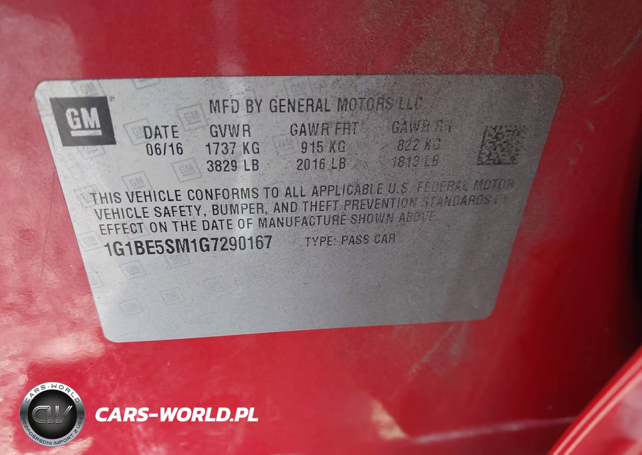 2016 Chevrolet Cruze Lt Auto VIN:1G1BE5SM1G7290167 - 9
