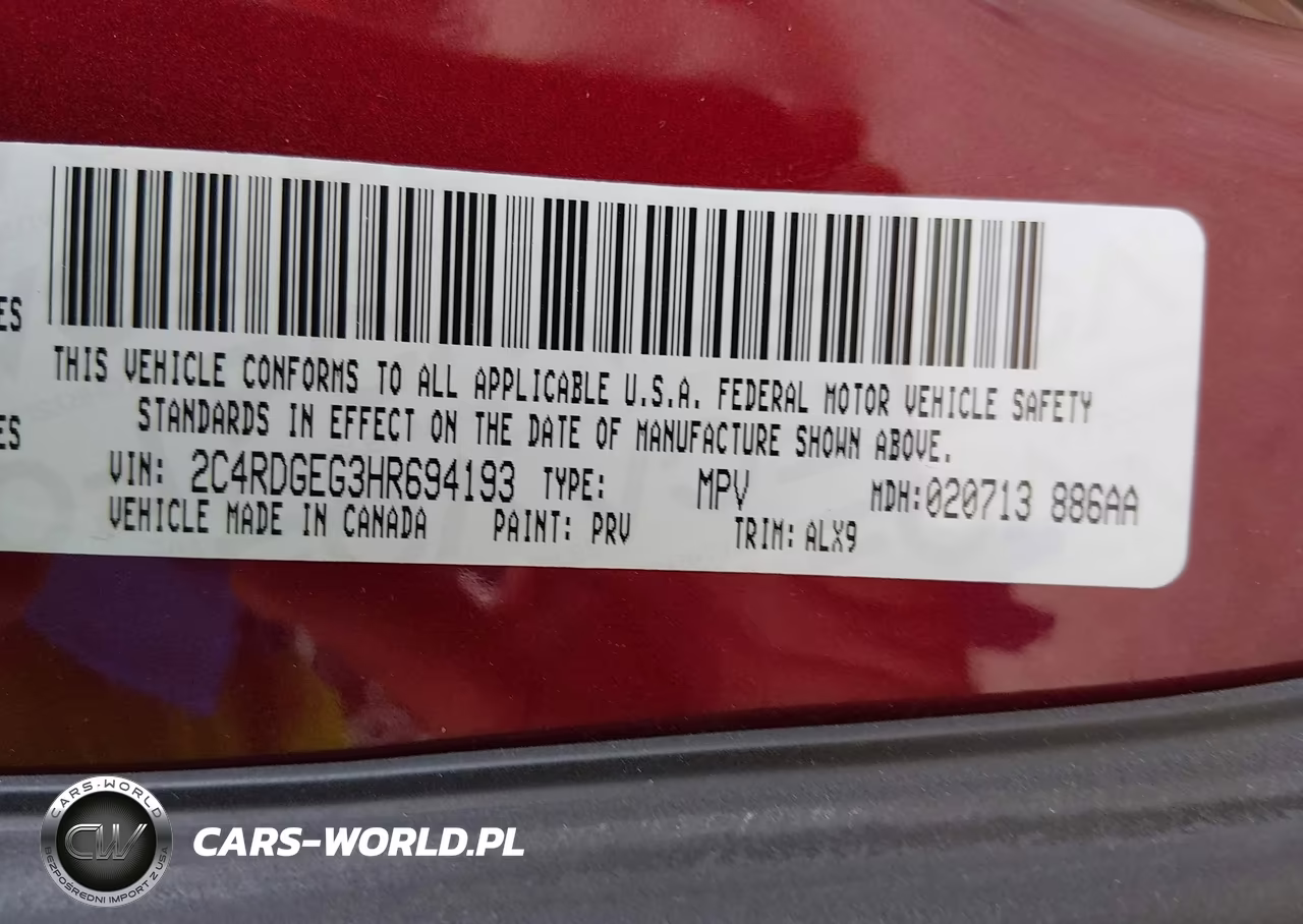 2017 Dodge Grand Caravan Gt VIN:2C4RDGEG3HR694193 - 9