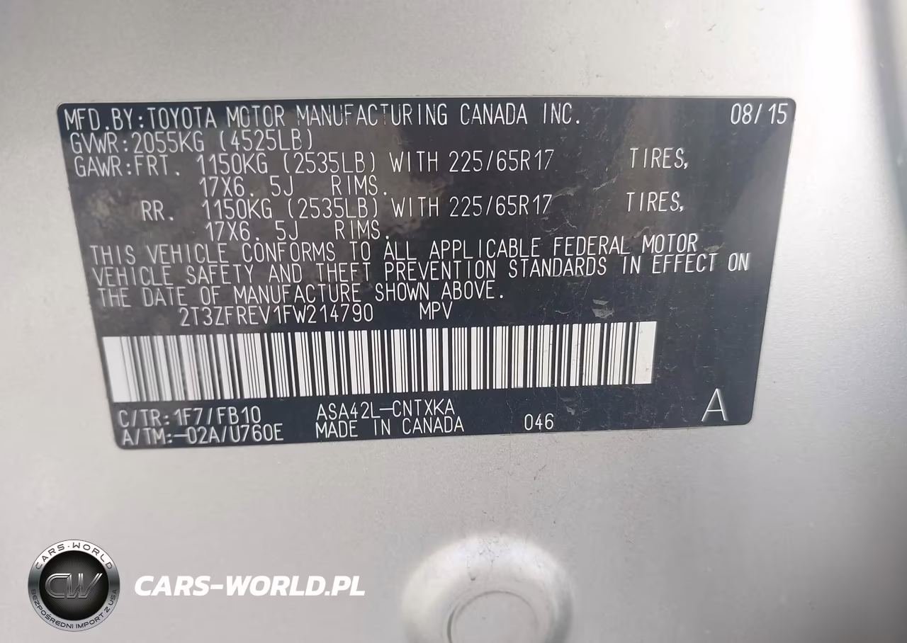 2015 Toyota Rav4 Le VIN:2T3ZFREV1FW214790 - 9