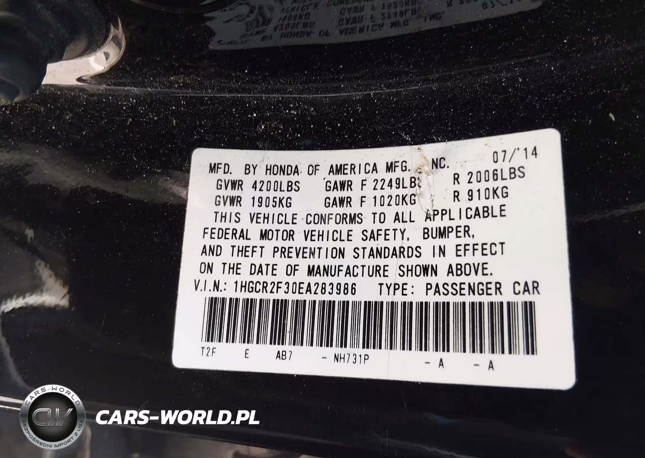 2014 Honda Accord Lx VIN:1HGCR2F30EA283986 - 9