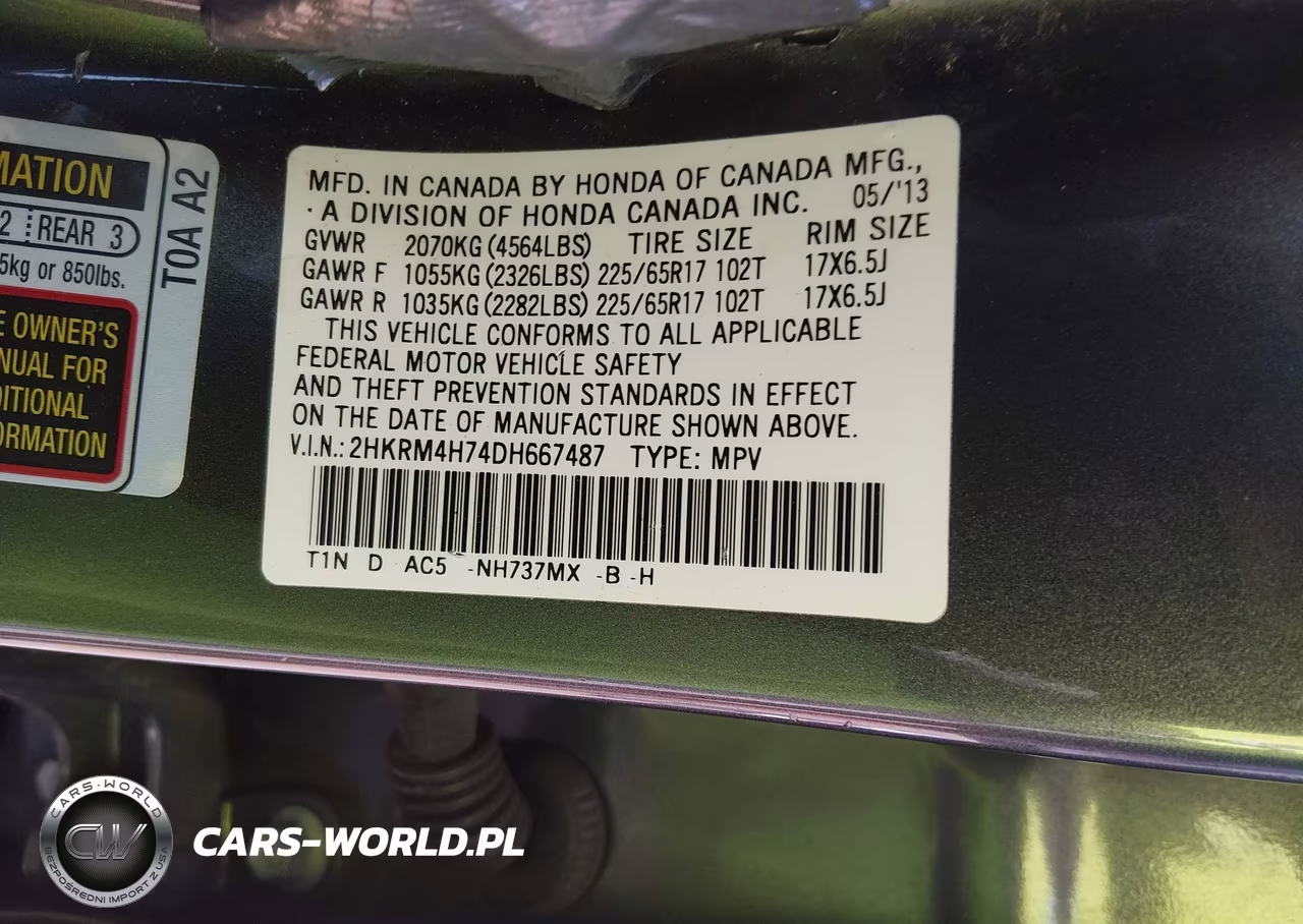 2013 Honda Cr-V Ex-L VIN:2HKRM4H74DH667487 - 8