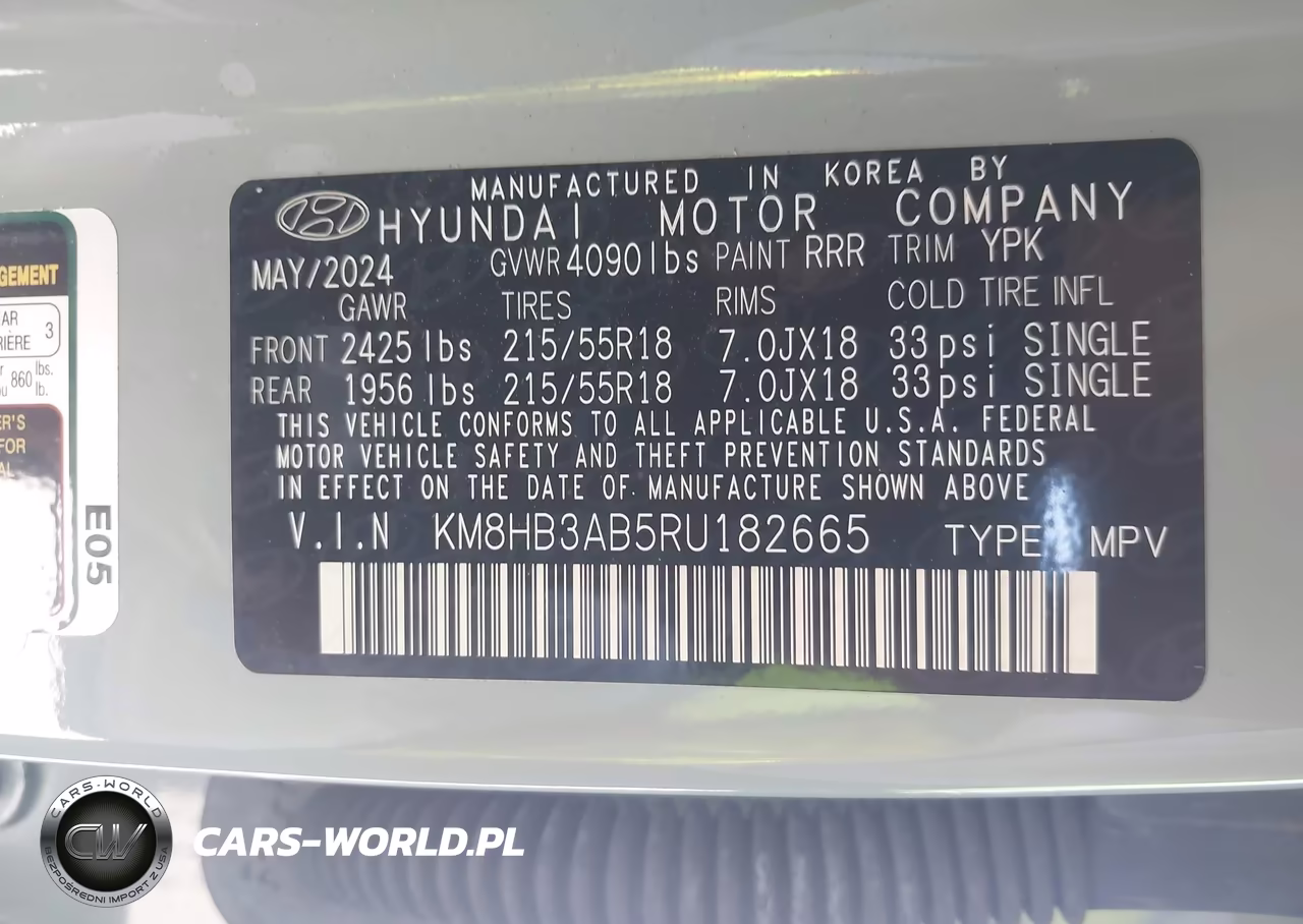 2024 Hyundai Kona Sel VIN:KM8HB3AB5RU182665 - 9