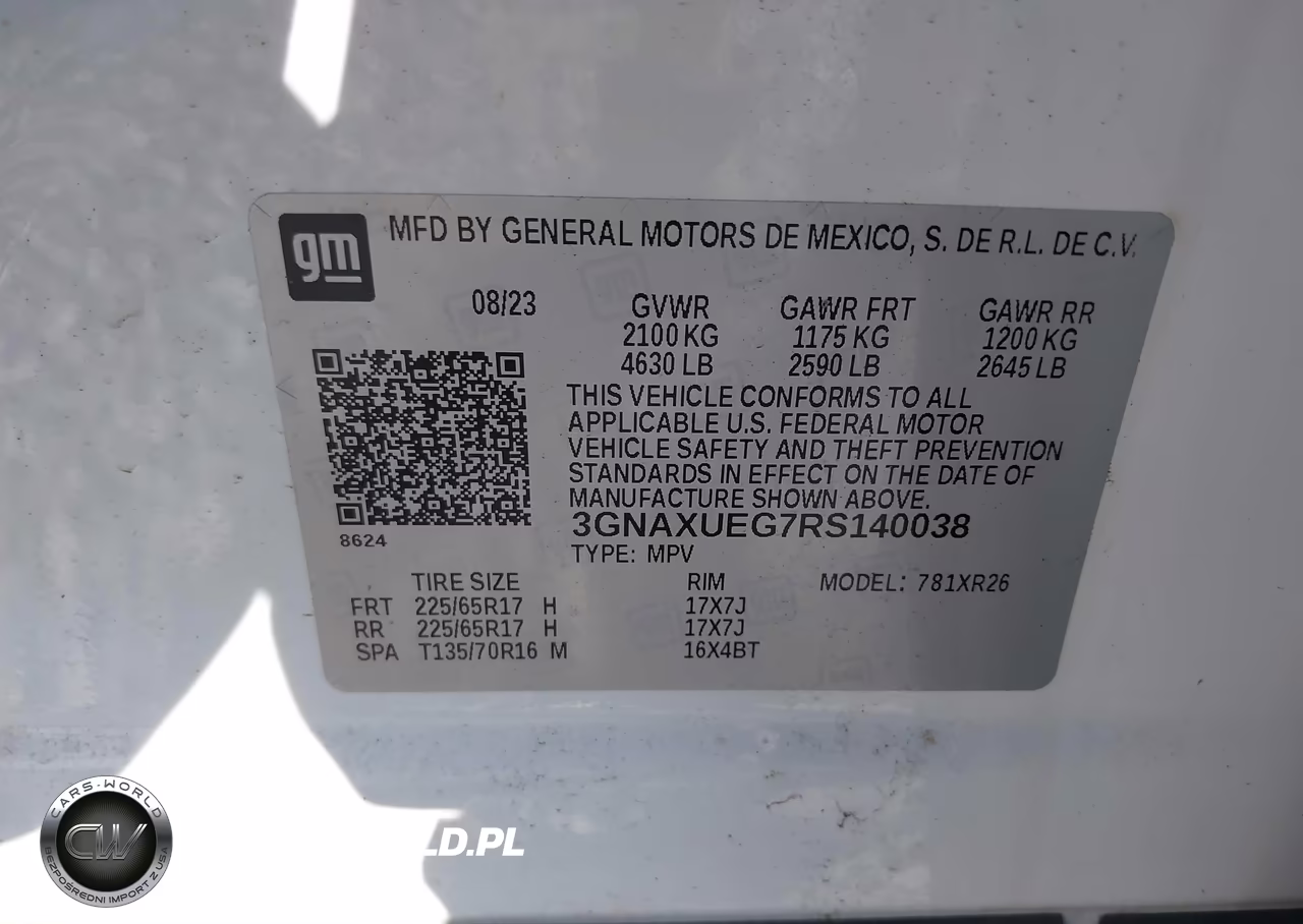 2024 Chevrolet Equinox Awd Lt VIN:3GNAXUEG7RS140038 - 9