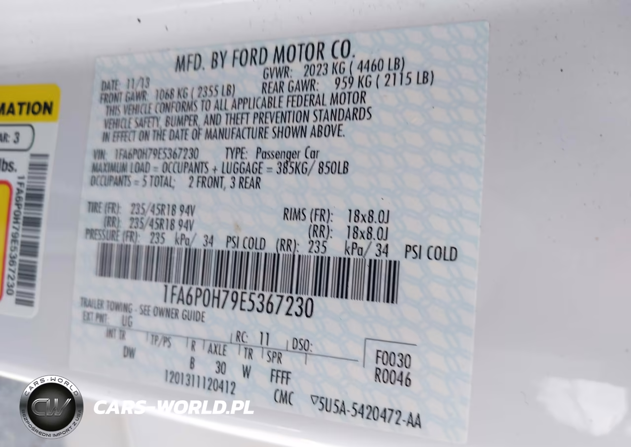 2014 Ford Fusion Se VIN:1FA6P0H79E5367230 - 9