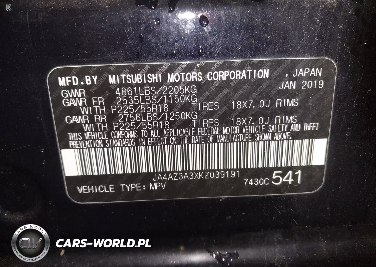 2019 Mitsubishi Outlander Sel VIN:JA4AZ3A3XKZ039191 - 9