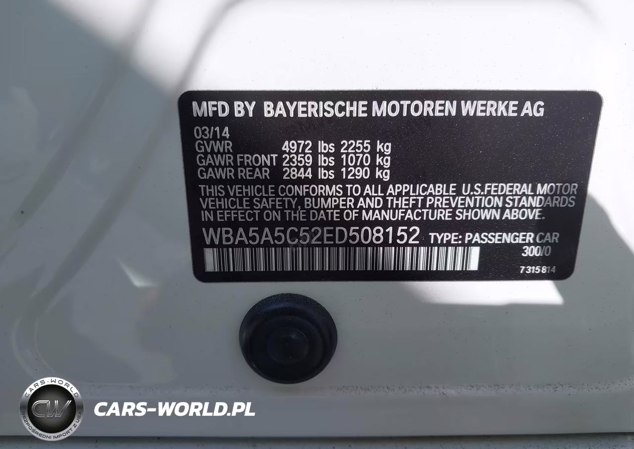 2014 BMW 528I VIN:WBA5A5C52ED508152 - 9