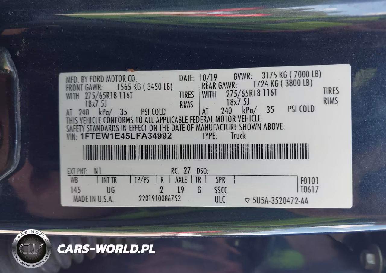 2020 Ford F-150 Xlt VIN:1FTEW1E45LFA34992 - 9
