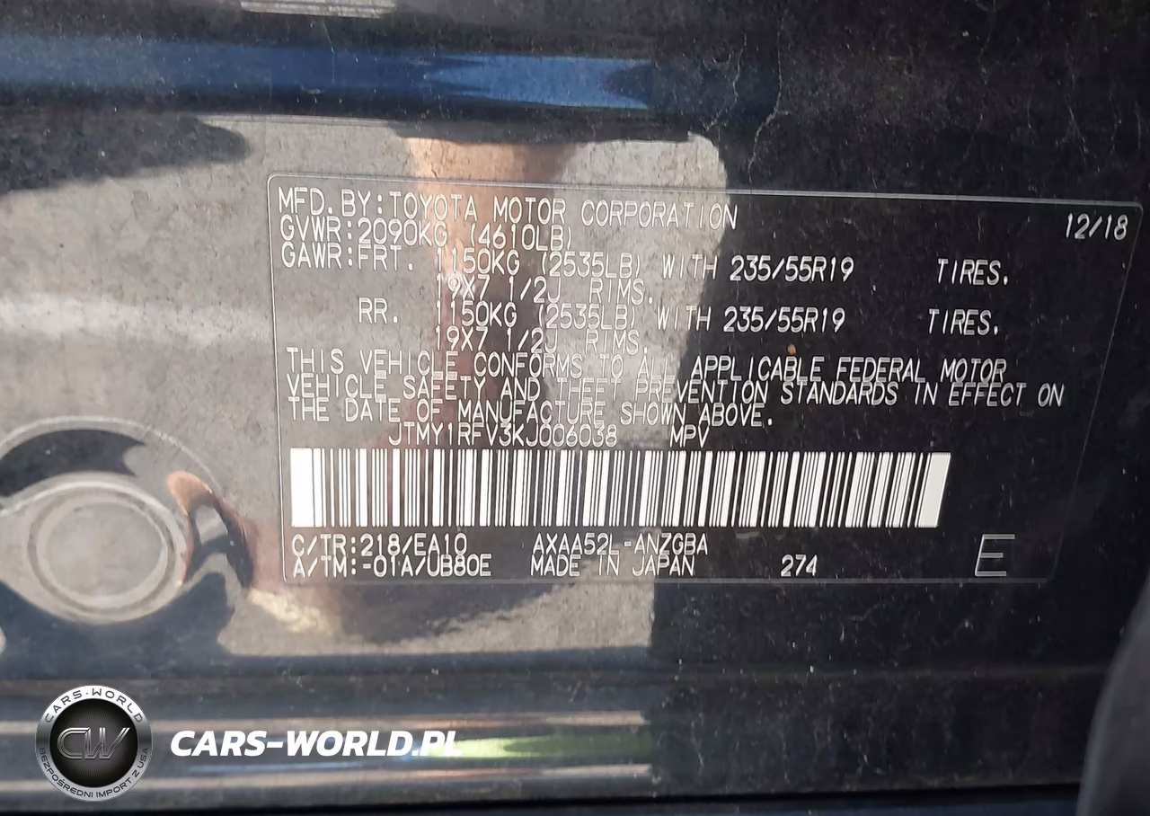 2019 Toyota Rav4 Limited VIN:JTMY1RFV3KJ006038 - 9