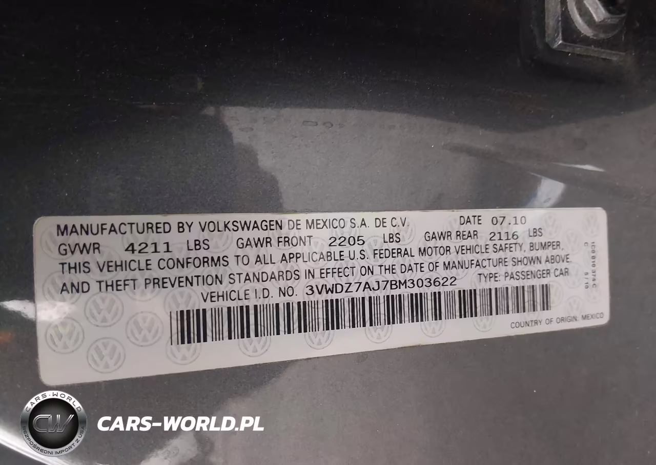2011 Volkswagen Jetta 2.5L Se VIN:3VWDZ7AJ7BM303622 - 9