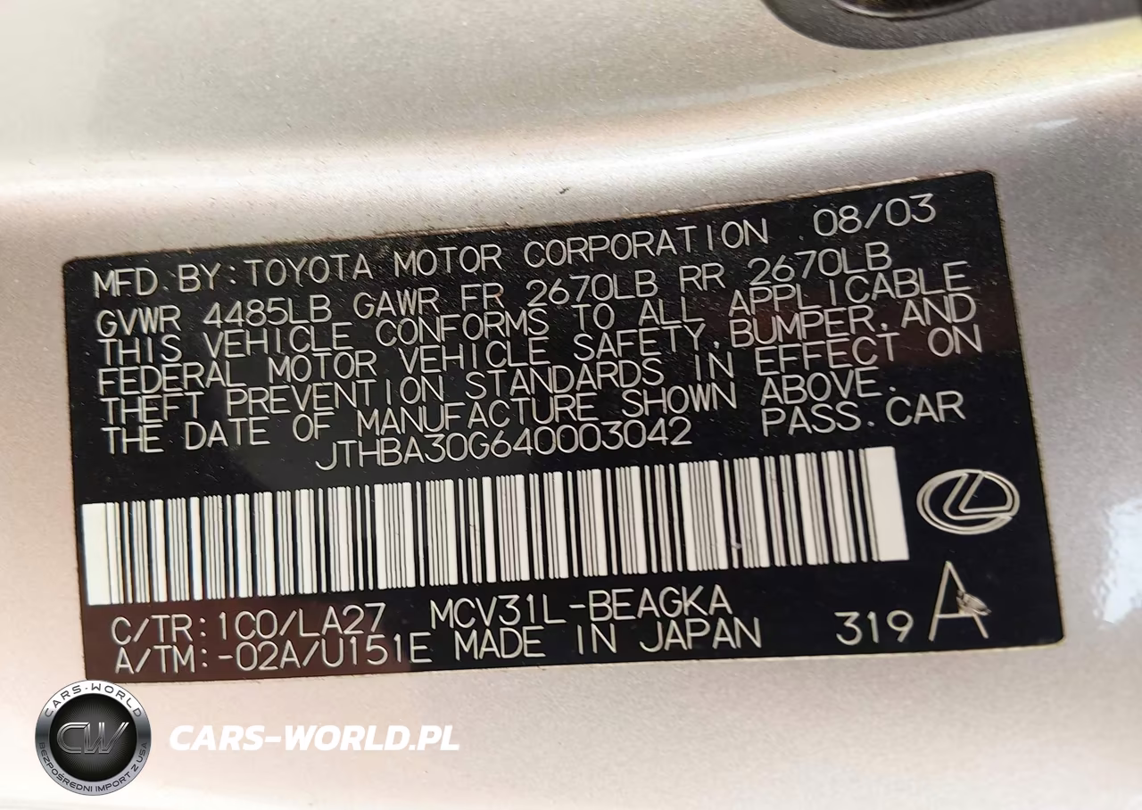 2004 Lexus Es 330 VIN:JTHBA30G640003042 - 9