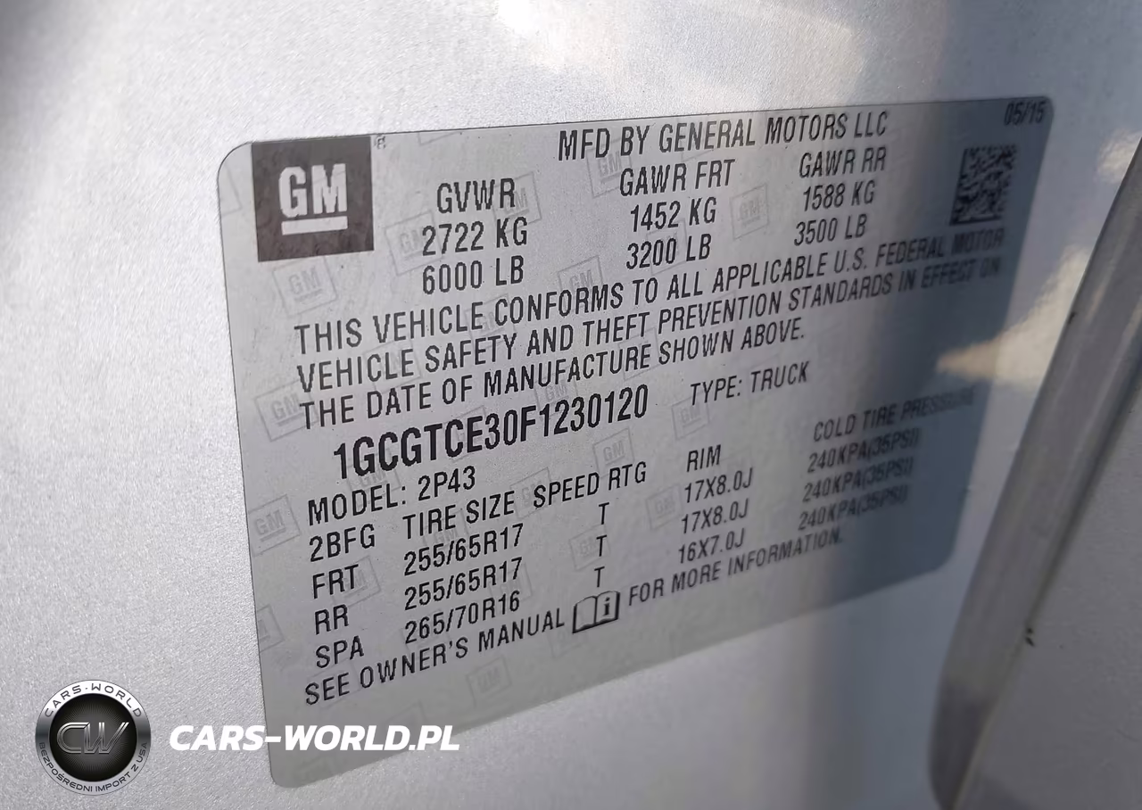 2015 Chevrolet Colorado Z71 VIN:1GCGTCE30F1230120 - 9