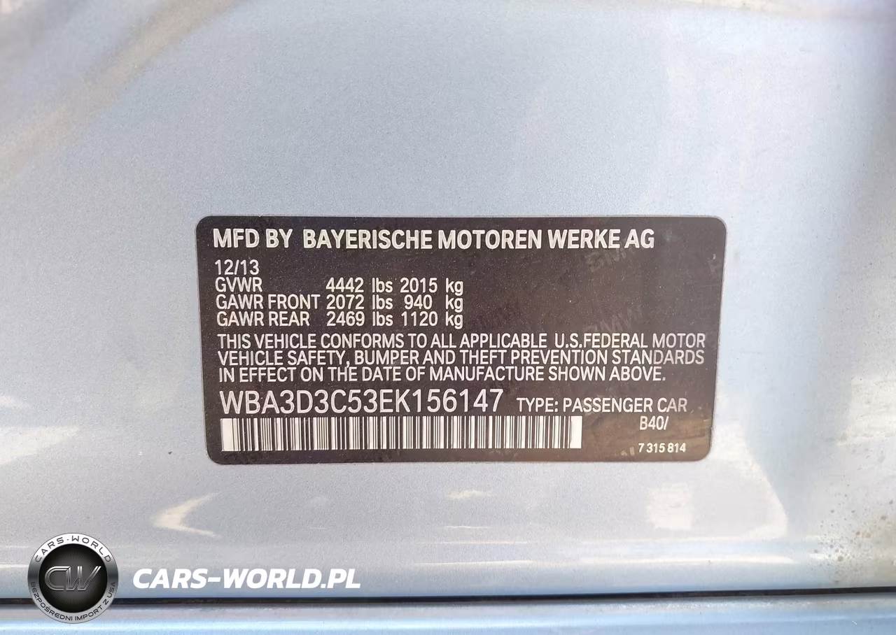 2014 BMW 328D VIN:WBA3D3C53EK156147 - 9