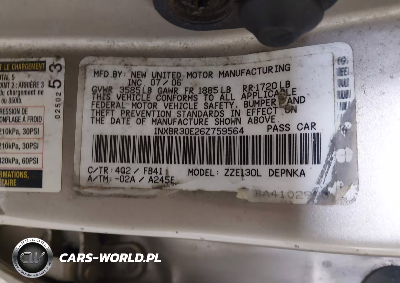 2006 Toyota Corolla Ce-Le-S VIN:1NXBR30E26Z759564 - 9
