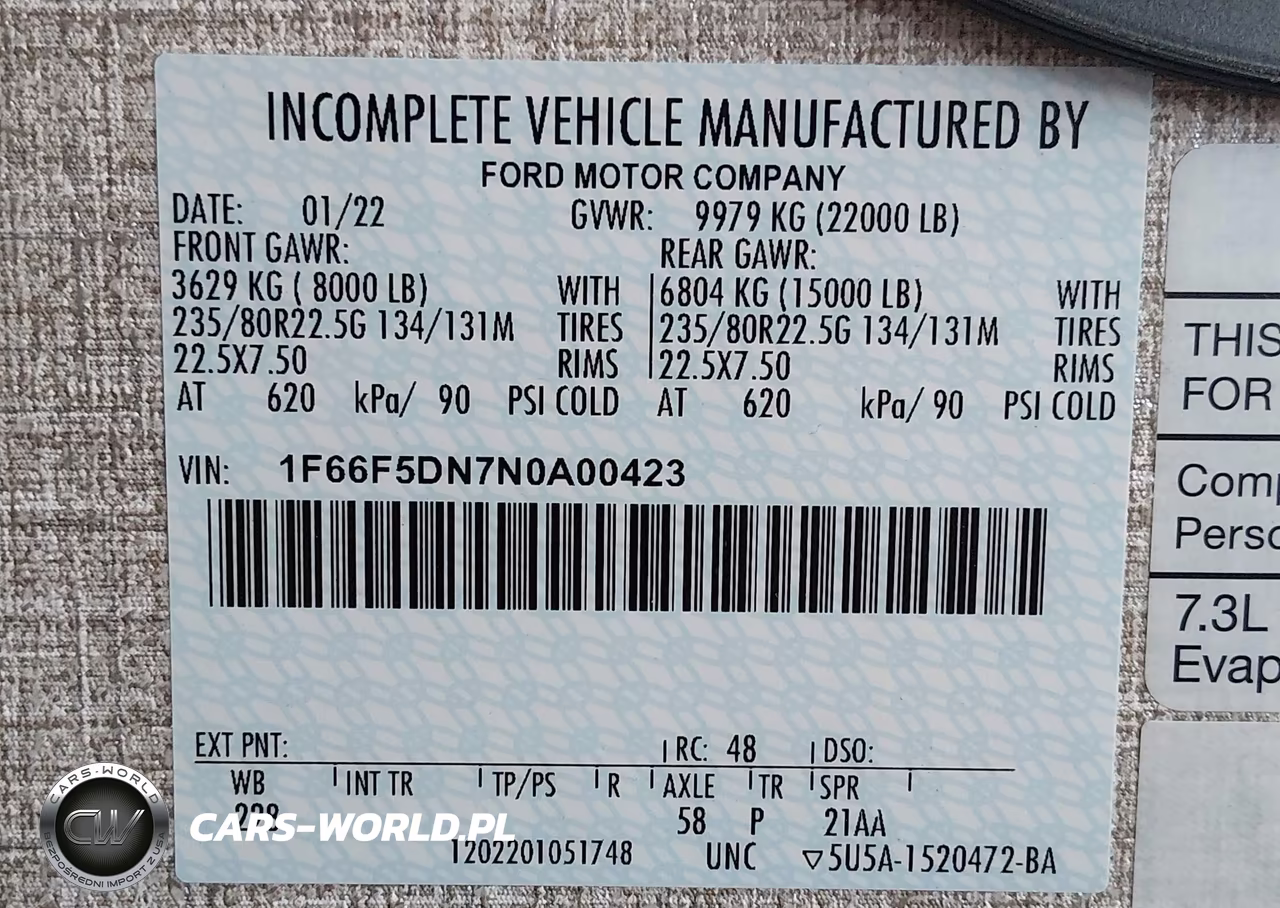 2022 Ford F53 VIN:1F66F5DN7N0A00423 - 9