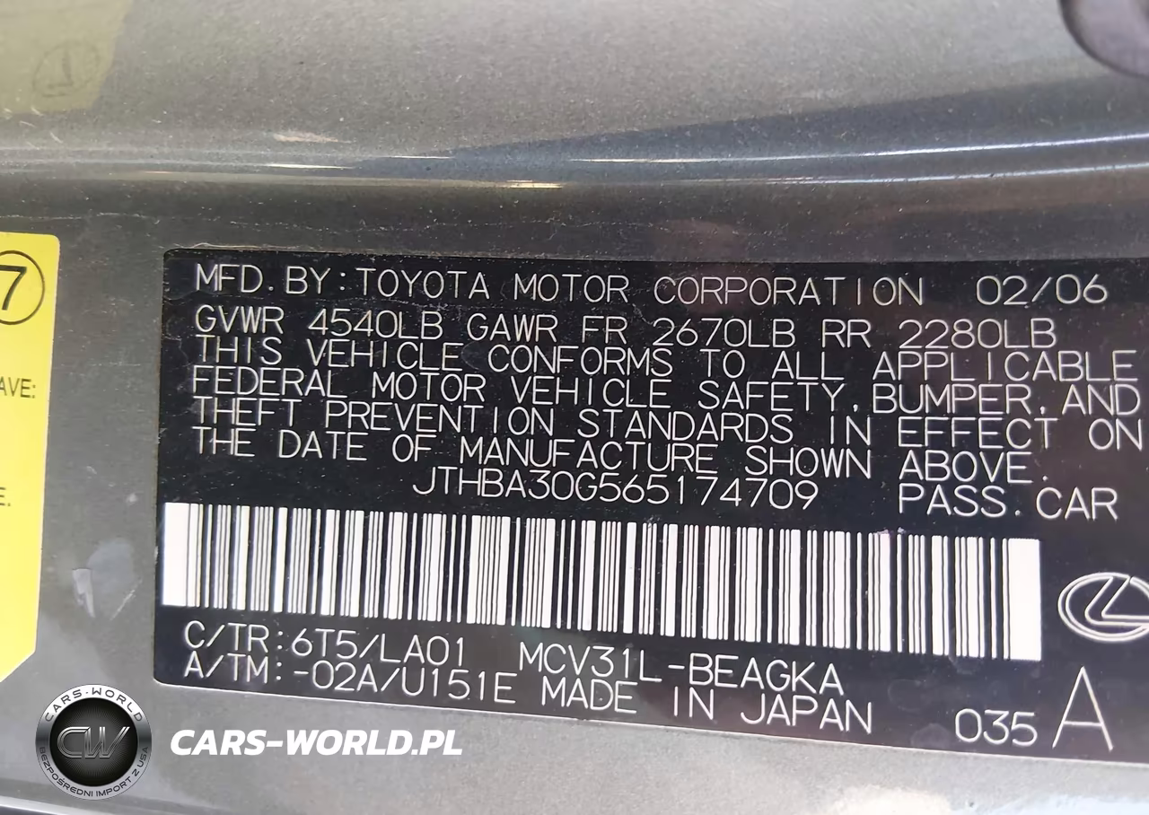 2006 Lexus Es 330 VIN:JTHBA30G565174709 - 9
