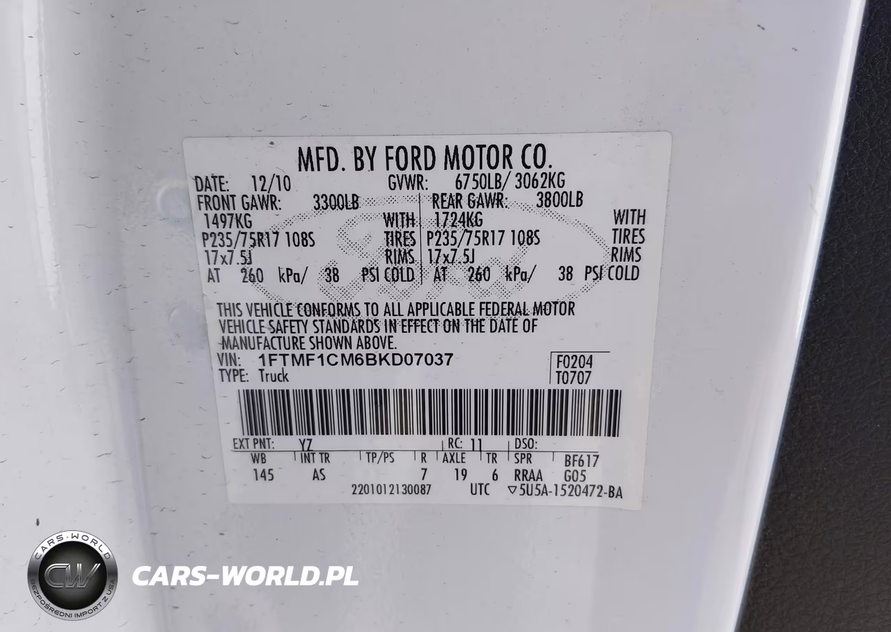 2011 Ford F-150 Xl VIN:1FTMF1CM6BKD07037 - 9