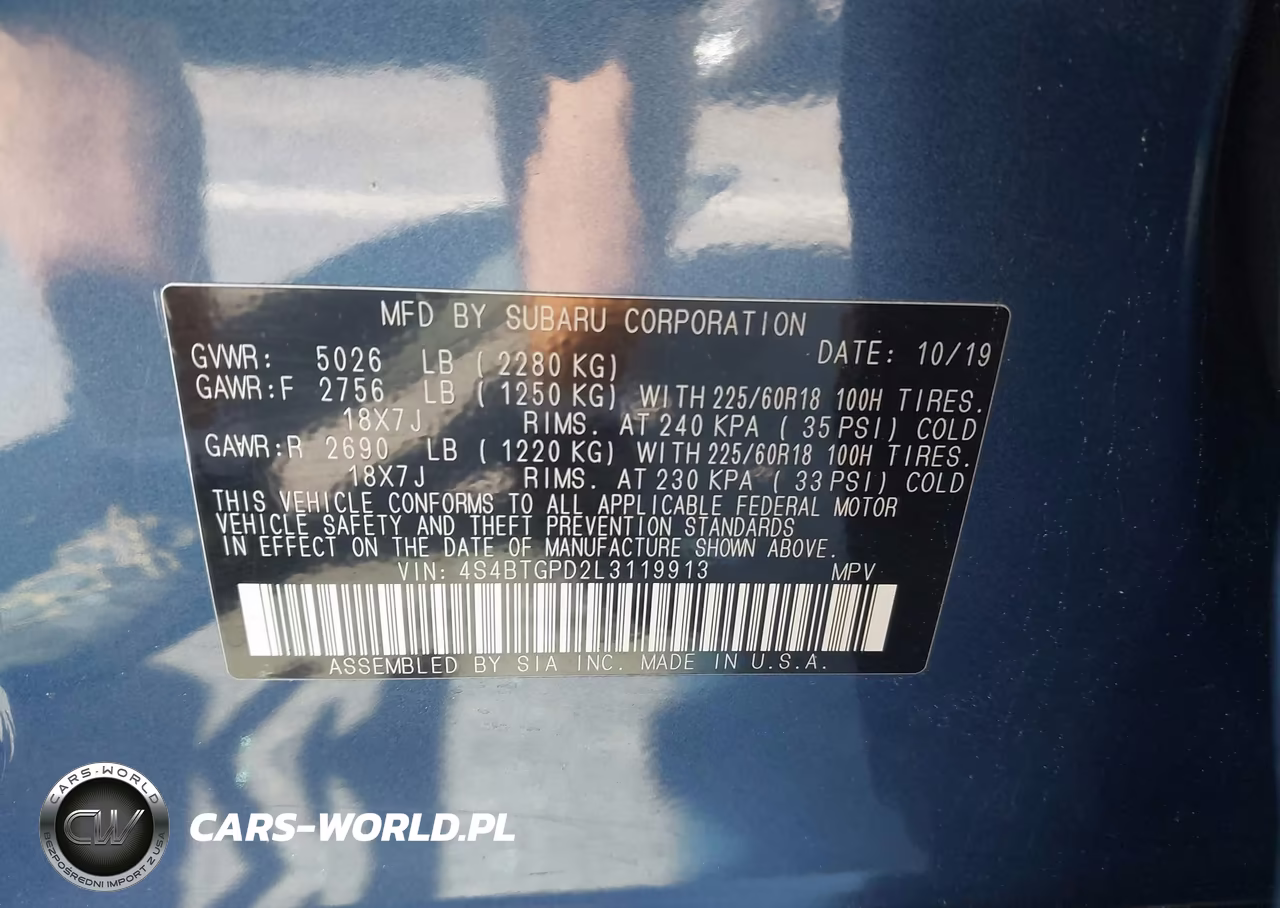 2020 Subaru Outback Touring Xt VIN:4S4BTGPD2L3119913 - 9