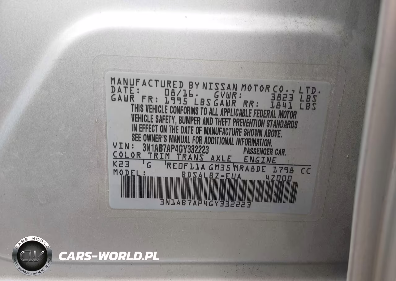 2016 Nissan Sentra S VIN:3N1AB7AP4GY332223 - 9