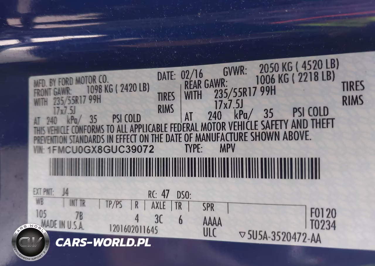 2016 Ford Escape Se VIN:1FMCU0GX8GUC39072 - 9