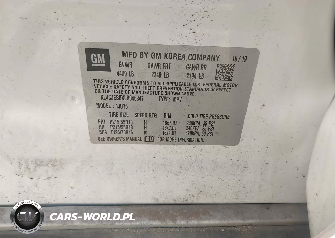 2020 Buick Encore Awd Preferred VIN:KL4CJESBXLB046847 - 9
