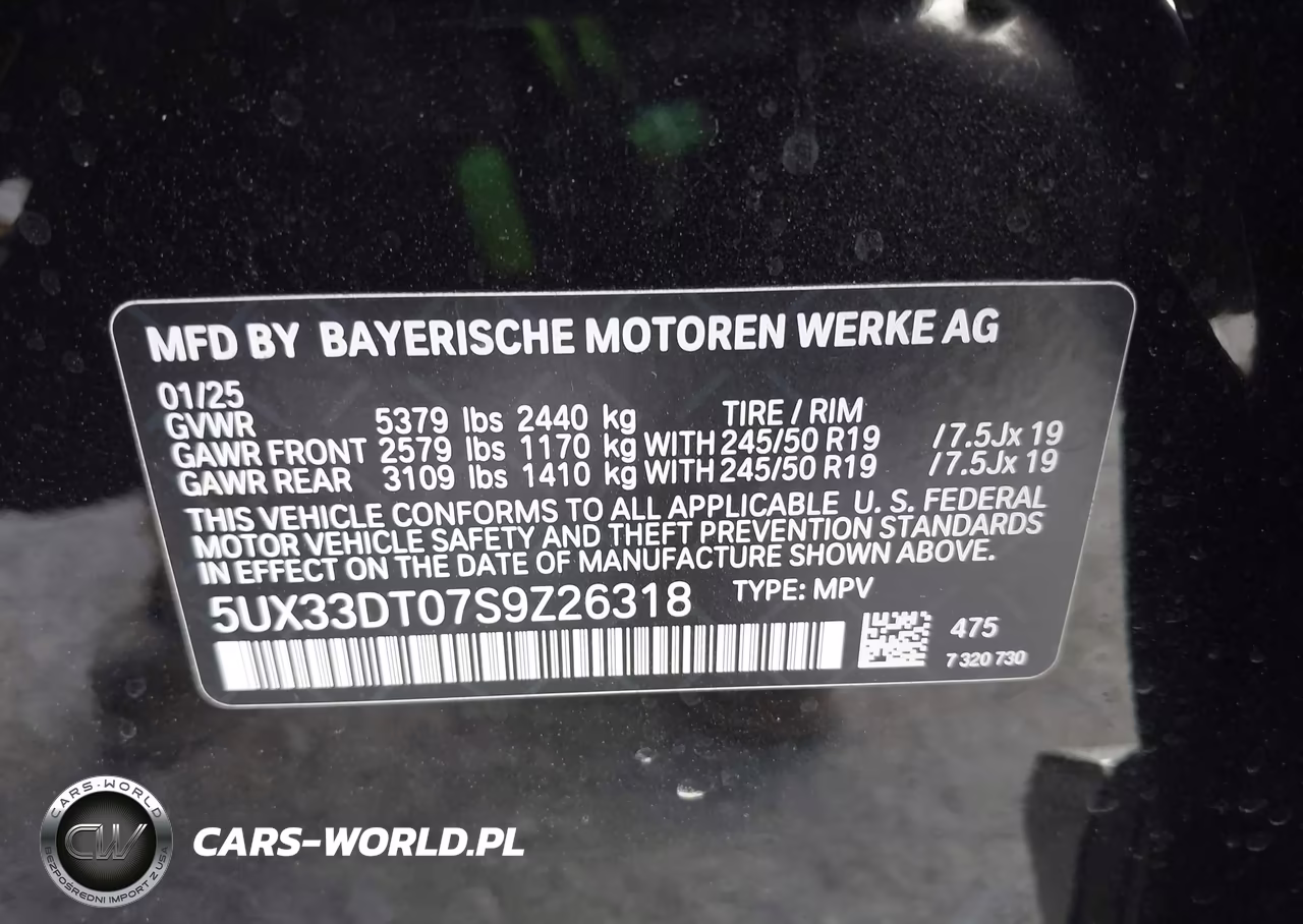 2025 BMW X4 xDrive30I VIN:5UX33DT07S9Z26318 - 9