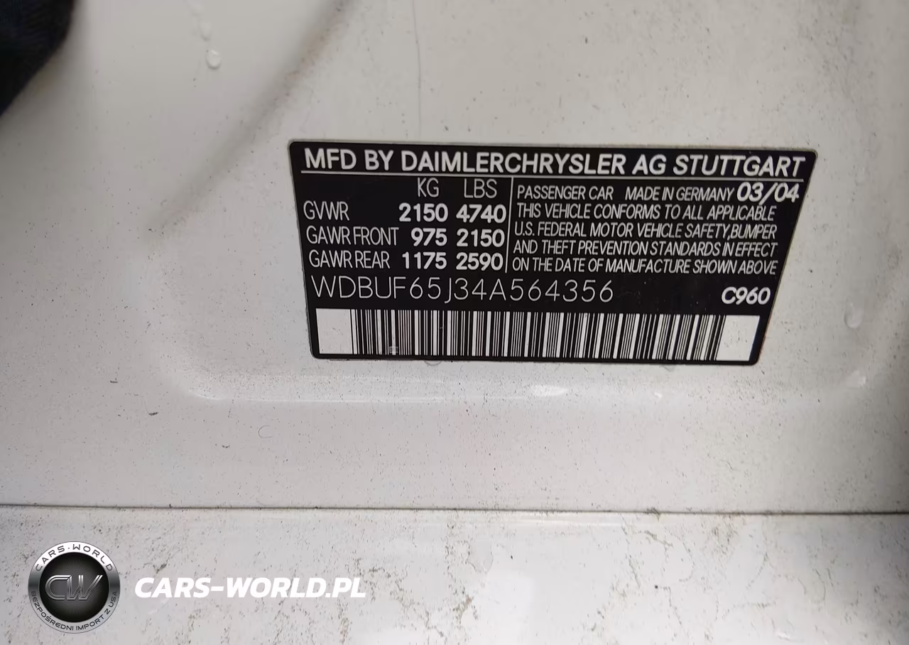 2004 Mercedes-Benz E 320 VIN:WDBUF65J34A564356 - 9