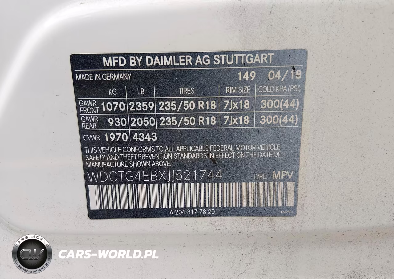 2018 Mercedes-Benz Gla 250 VIN:WDCTG4EBXJJ521744 - 9