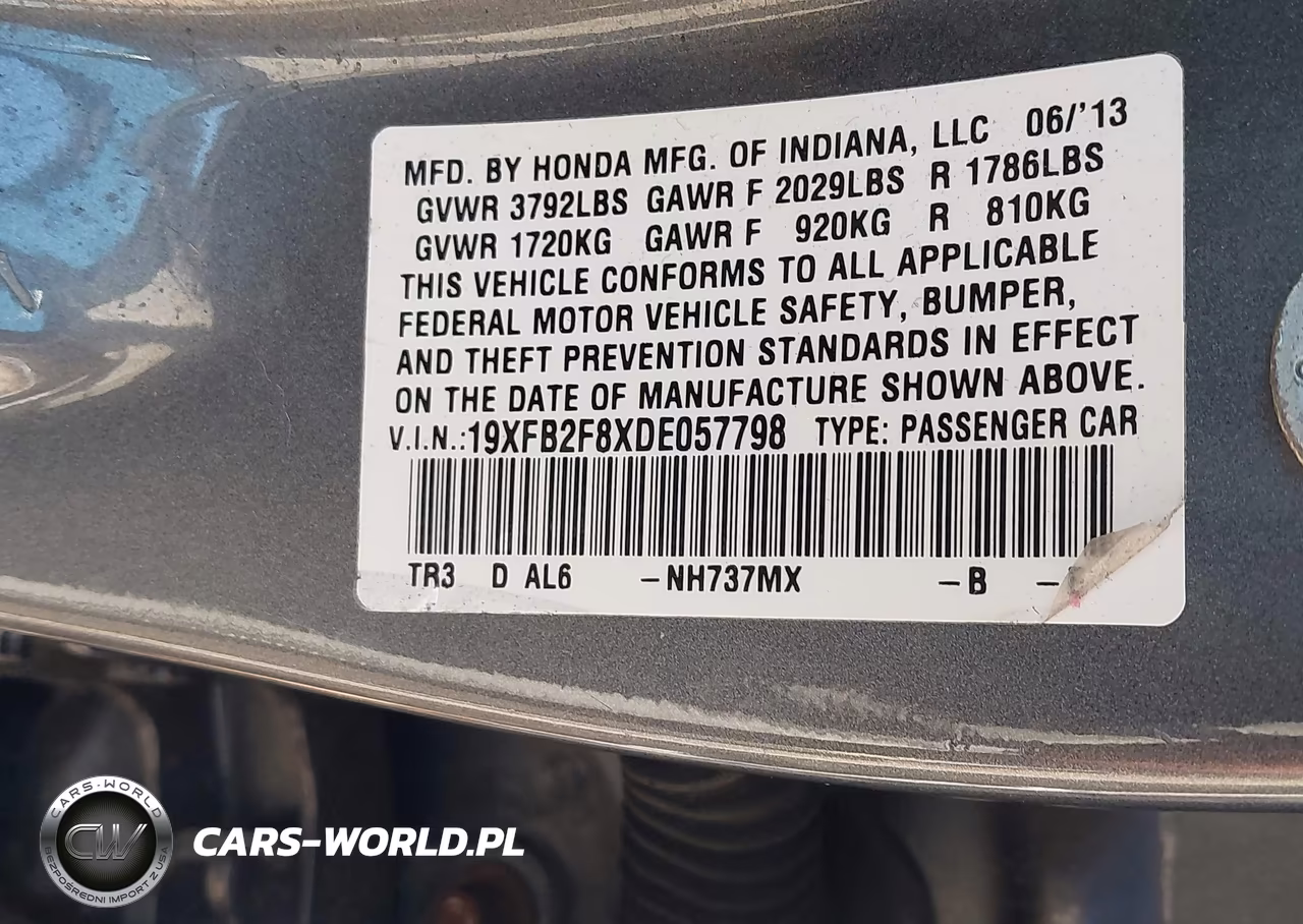 2013 Honda Civic Ex VIN:19XFB2F8XDE057798 - 9