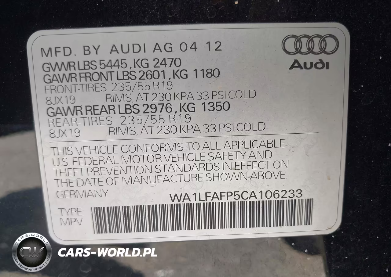 2012 Audi Q5 2.0T Premium VIN:WA1LFAFP5CA106233 - 9